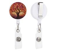 Porte-badge rétractable Majestic Autumn Tree - Porte-badge avec clip - Pour médecin, infirmière, étudiant, employé de bureau