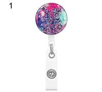 Porte-Badge Rétractable Mandala Fleur, Porte-Clé, Clip De Bobine Pour Carte D'identité, Clip Crocodile Rotatif À 360 Degrés, Fourniture De Bureau