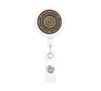 Porte-badge rétractable Mandala robuste avec clip de ceinture - Porte-badge amusant - Porte-nom - Porte-carte d'identité pour infirmière, enseignante, fournitures de bureau
