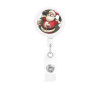 Porte-badge rétractable « Merry Christmas » avec pince crocodile, porte-clés léger, rétractable, porte-badge amusant pour infirmières, enseignants, employés de bureau