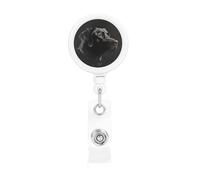 Porte-badge rétractable noir avec clip de ceinture - Porte-badge rétractable robuste avec clip de ceinture - Porte-clés pour infirmière, enseignante, fournitures de bureau
