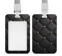 Porte-badge rétractable noir et doré avec clip pour carte d'identité, porte-nom, porte-nom pour travail, bureau, médecin, infirmière