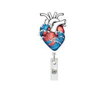 Porte-badge rétractable | Porte-badge vertical avec cœur pour infirmière, fermeture rétractable pour badge | Pour homme, femme, employé, assistant, étudiant, enseignant, infirmier,