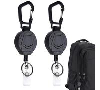 Porte-badge rétractable, porte-clés haute performance | 2 x Heavy Duty Nurse Badge Reel - Clé de carte avec câble en acier de 23,6 pouces pour boucle de ceinture de travail, randonnée