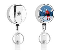 Porte-badge rétractable pour joueur de hockey sur glace - Enrouleur de badge d'infirmière en métal robuste avec corde en nylon de 68,1 cm - Étiquettes amusantes pour enseignants, infirmières, médecins