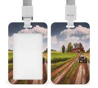Porte-badge rétractable pour route de campagne avec porte-badge d'identification agricole et tracteur avec cordon pour le travail, le bureau, l'enseignement