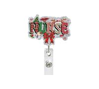 Porte-badge rétractable scintillant en ABS avec métal, E | Porte-badge rétractable en ABS avec paillettes et clip de poche en métal pour employés de bureau, étudiants