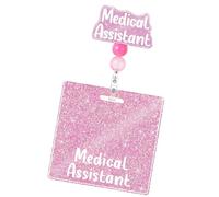 Porte-badge Rétractable Scintillant Étiquettes Nominatives Amusantes Accessoires De Bureau Et D'hôpital Pour Infirmières Et Médecins Cartes D'infirmière Rétractables Bobines