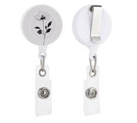 Porte-badge rétractable simple et minimaliste en forme de fleur pour médecin, infirmière, étudiant, employé de bureau