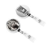 Porte-badge rétractable très résistant avec clips pour badge d'identification motif tigre noir et blanc pour femmes et médecins