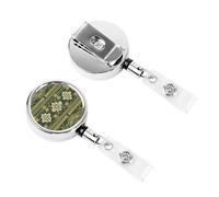 Porte-badge rétractable très résistant avec motifs arrangés, porte-nom pour femme, médecin
