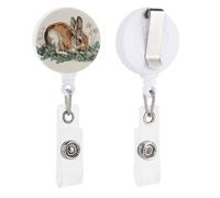 Porte-badge rétractable vintage en forme de trèfle à grignoter pour médecin, infirmière, étudiant, employé de bureau