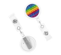 Porte-badge rétractables en plastique léger avec motif arc-en-ciel Gay Pride - Porte-clés mignon pour porte-badges, infirmières et médecins
