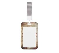 Porte-badge rétro avec cordon vertical en plastique rigide avec fenêtre transparente, étanche, pochette de protection tendance pour homme et femme, motif drapeau du Canada