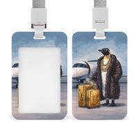 Porte-badge rétro en forme de pingouin avec clip rétractable pour le travail, le bureau, les médecins, les infirmières