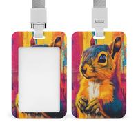 Porte-badge rétro Pop Art en forme d'écureuil avec clip rétractable pour le travail, le bureau, les médecins, les infirmières