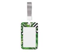Porte-badge robuste avec bobine rétractable, imprimé feuilles tropicales, porte-badge d'identité, porte-clés, badge de travail pour infirmière, enseignant, étudiant, bureau, femme et homme