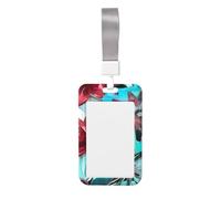 Porte-badge robuste avec bobine rétractable, motif floral, vitrail imprimé, porte-badge d'identité, porte-clés, badge de travail, pour infirmière, enseignant, étudiant, bureau, femme et homme