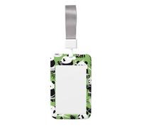 Porte-badge robuste avec enrouleur rétractable en bambou imprimé panda pour infirmière, enseignant, étudiant, bureau, femme et homme
