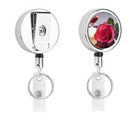 Porte-badge romantique avec enrouleur rétractable, clip en acier inoxydable, très résistant pour le travail, les infirmières, les enseignants et la sécurité