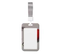 Porte-badge romantique avec mousqueton et cordon détachable pour infirmière et travailleur Rouge