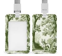Porte-badge simple en forme de chihuahua dans la forêt vert mousse - Porte-carte rétractable à clip - Protecteur de carte - Badge nominatif pour le travail, le bureau, le médecin, l'infirmière