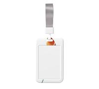 Porte-badge simple en plastique rigide avec plume bohème - Pour infirmières et bureau