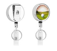 Porte-badge sport de golf - Enrouleur de badge d'infirmière rétractable en métal robuste avec corde en nylon de 68,1 cm - Étiquettes amusantes pour enseignants, infirmières, médecins, travailleurs