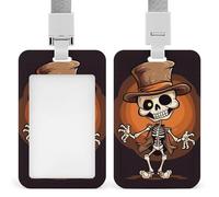 Porte-badge squelette amusant vertical pour étiquette nominative, housse de protection étanche avec cordon amovible durable pour enseignants de bureau et d'usine