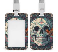 Porte-badge squelette de la mort avec cordon amovible, étanche pour bureau, lieu de travail