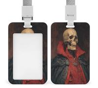 Porte-badge squelette portant un élégant peignoir noir avec clip rétractable pour carte de protection pour le travail, le bureau, les médecins, les infirmières