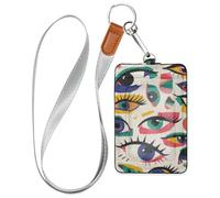 Porte-badge tendance pour femme avec cordon et 3 porte-cartes pour le personnel, les officiers, les étudiants, les médecins, les employés