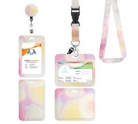 Porte Badge Tour de Cou 2 Pcs Porte-Badge avec Portant Cordon Pour Carte d'Identification Protege Carte Bancaire Carte de Bureau Porte Carte Bus(Oil Painting)