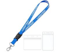 Porte Badge Tour de Cou Personnalisés Cordon Badge Personnalisable avec Texte/Logo Tour de Cou Porte Clé, 10-500PCS Set, pour Enseignant, École, Bureau, Infirmiere, Entreprise