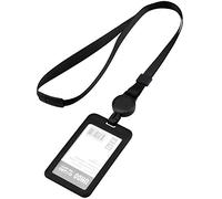 Porte Badge Tour de Cou, Porte Carte cou Rétractable avec Lanière, étanche Porte Carte Transparent, Protege Carte pour Cartes D'identité de Bureau, étudiant, Exposition, Bus