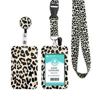 Porte Badge Tour de Cou Porte Clé avec Swivel Lobster Clasp, Porte Badge d'identification avec Cordon Tour de Cou, Pour Clés, Carte d'étudiants, Carte Bus (Speckles)