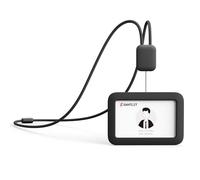 Porte Badge Tour de Cou Rétractable, Boucle de Bécurité, Porte Carte D'identification Horizontal en Silicone Souple pour Personnel de Bureau, Employés, Enfant, Infirmiere (Noir)