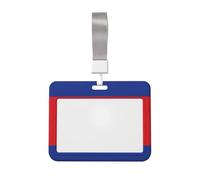 Porte-badge transparent avec cordon, porte-nom horizontal transparent, parfait pour le travail, l'école et les événements Motif drapeau du Cambodge