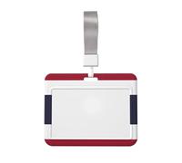 Porte-badge transparent avec cordon - Porte-nom horizontal transparent - Parfait pour le travail, l'école et les événements - Drapeau de la Thaïlande