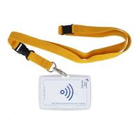 Porte-badge transparent avec cordon sécurité ""Moutarde"" - PVC résistant - Format carte bancaire - Fabriqué en France - Color Pop