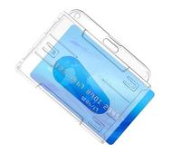 Porte-badge transparent - Étui de protection horizontal transparent | Fente pour pouce pour un accès rapide aux cartes, support pour cartes d'employé, identification de bureau et systèmes de contrôle