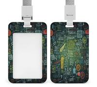 Porte-badge transparent pour questions mathématiques avec lanière amovible - Pochette verticale en plastique rigide pour sécuriser les cartes d'identité de travail, cartes de crédit pour bureau, usine