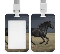 Porte-badge transparent robuste en forme de cheval avec cordon détachable - Étanche - Cadeau pour enseignant, infirmière, médecin, bureau, collègues de travail
