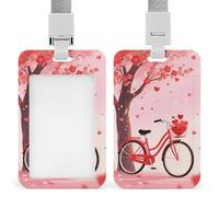 Porte-badge transparent robuste en forme de cœur, arbre en forme de vélo, porte-badge avec cordon détachable, étui vertical étanche, cadeau pour enseignant, infirmière, médecin, bureau, collègues de