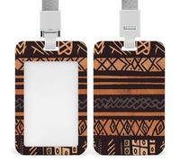 Porte-badge tribal africain en tissu boueux avec cordon amovible, étanche, pour bureau, lieu de travail