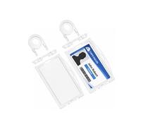 Porte Badge Verrouillable Porte Carte Plastique Rigide Transparent Vetical Horizontal [Lot 2] pour carte de crédit/carte identité/carte