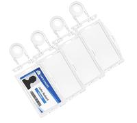 Porte badge verrouillable rigide transparent vertical horizontal Porte carte plastique [Lot 4] carte ID fidélité Phonillico®