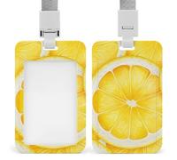 Porte-badge vertical à motif de tranche de citron avec cordon de suspension, étui de protection multi-usage pour bureau, enseignant, infirmière