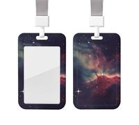 Porte-badge vertical avec cordon de protection pour carte d'identité, champ d'étoiles dans l'espace profond, porte-badge avec fenêtre transparente pour infirmière, médecin, fournitures de bureau