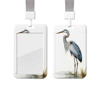 Porte-badge vertical avec cordon de protection pour carte d'identité, porte-nom héron à long bec avec fenêtre transparente, pochette de protection pour infirmière, médecin, fournitures de bureau